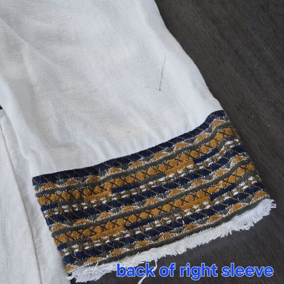 CHICOS Heavyweight Linen Western Embroidered Mid Length Cardigan Jacket Size 2 - Picture 11 of 11